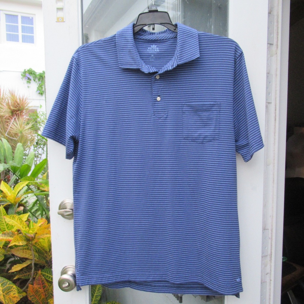 PETER MILLAR Golf Polo Shirt - EUC SIZE M  Blue